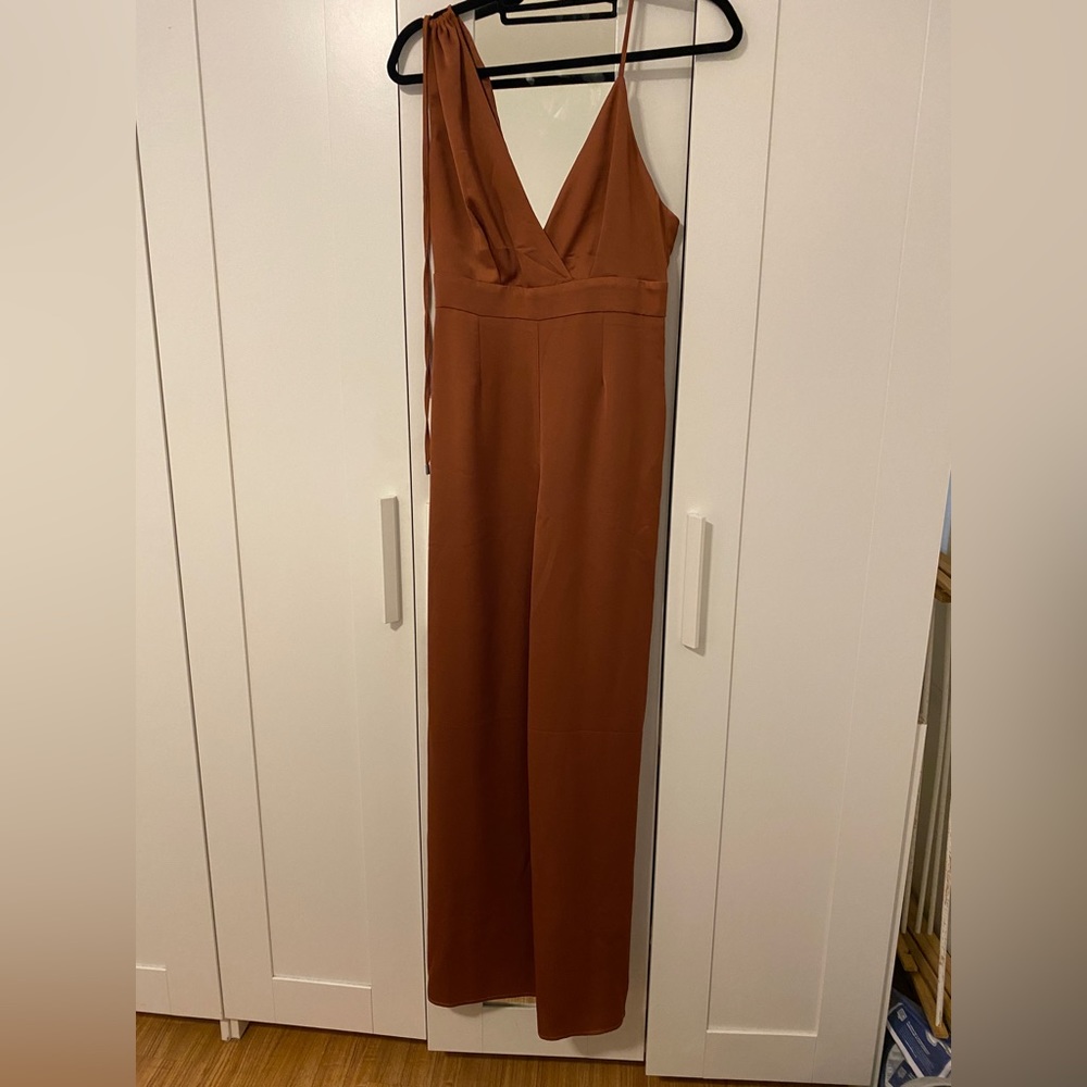Rust colored wide leg jump suit